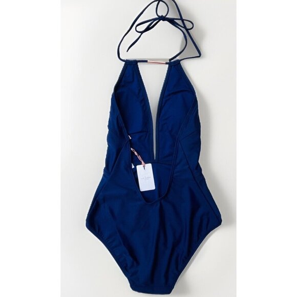 Ted Baker London Navy Blue Halter one piece Swimsuit size 2=4-6 - Picture 6 of 10